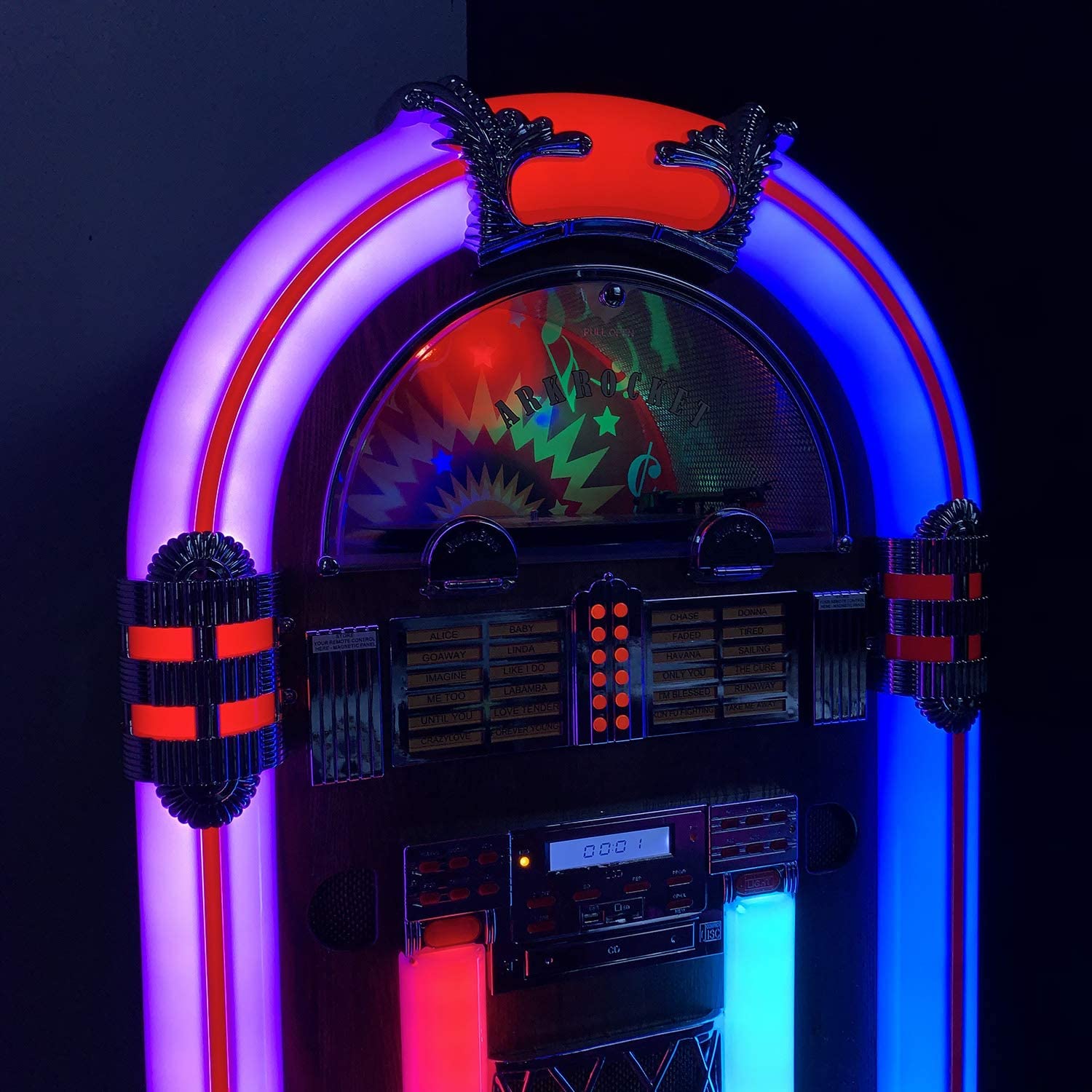 Saturn V Full Size Bluetooth Vinyl Record Jukebox