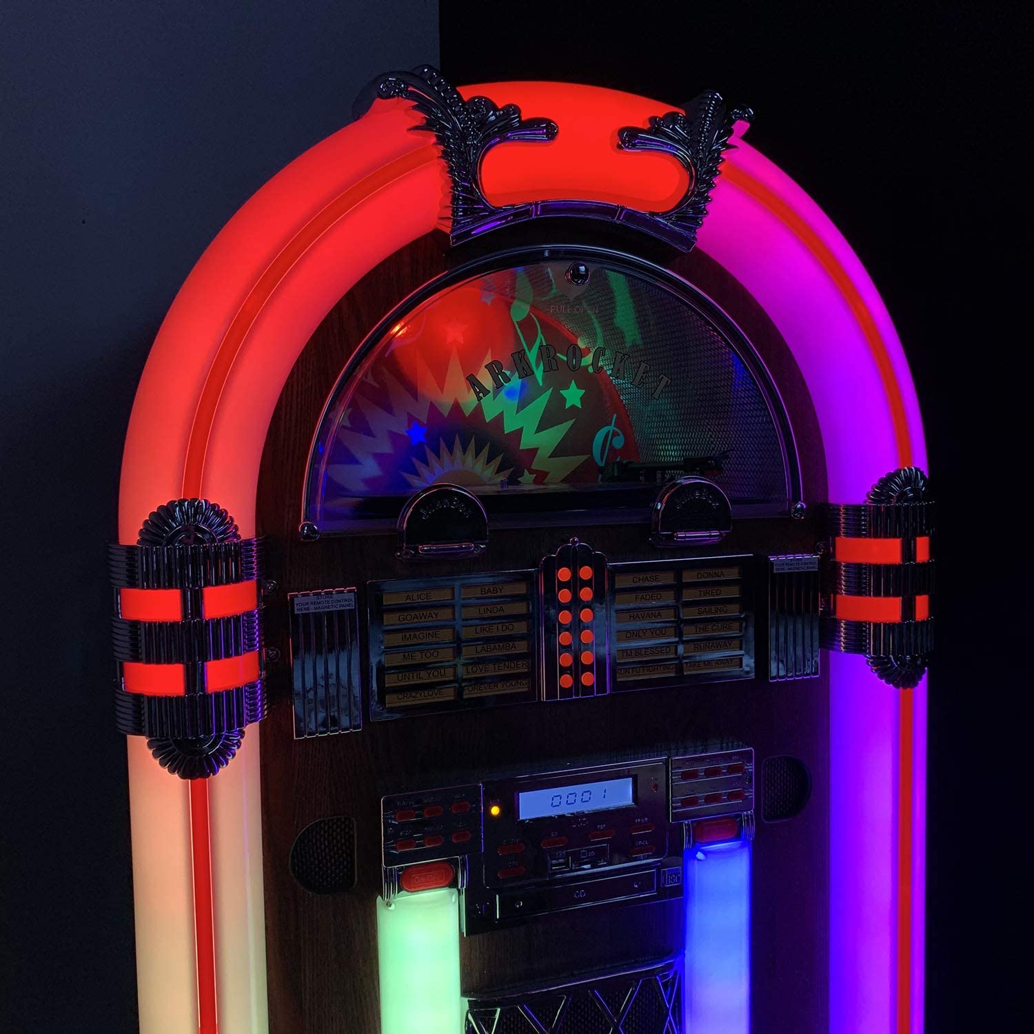 Saturn V Full Size Bluetooth Vinyl Record Jukebox