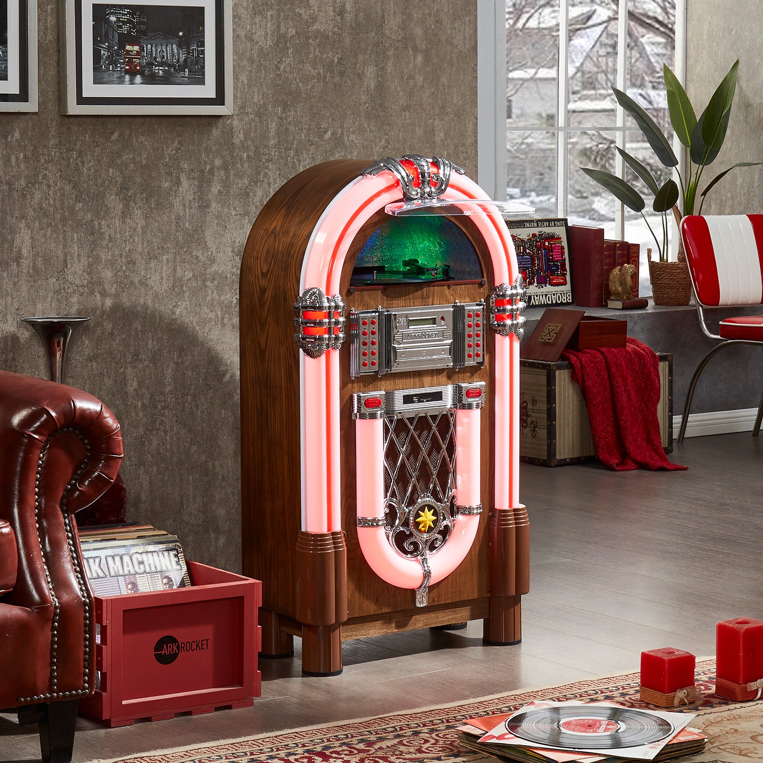 Taurus II Mid-Size Jukebox - Oak