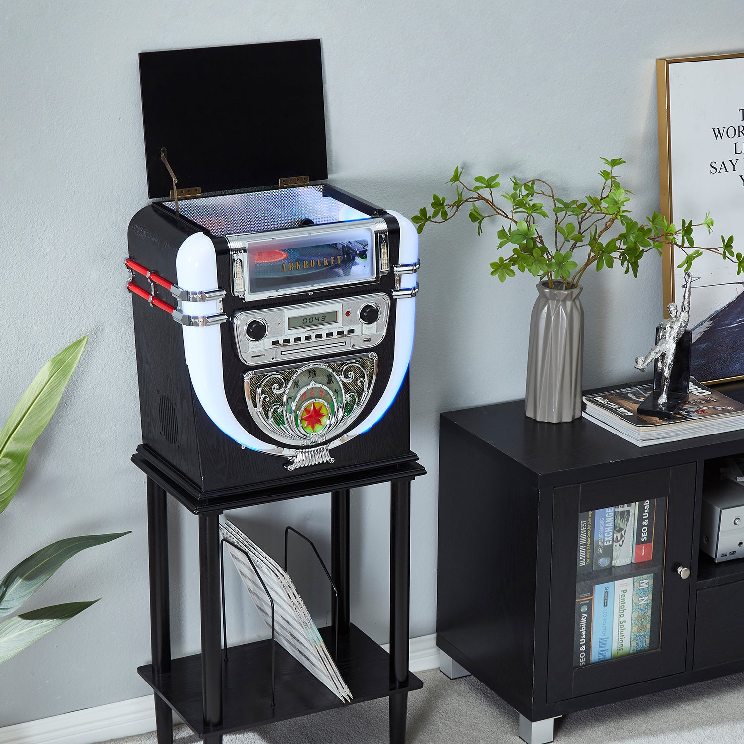 Boston Tabletop Jukebox Record Player Entertainment System