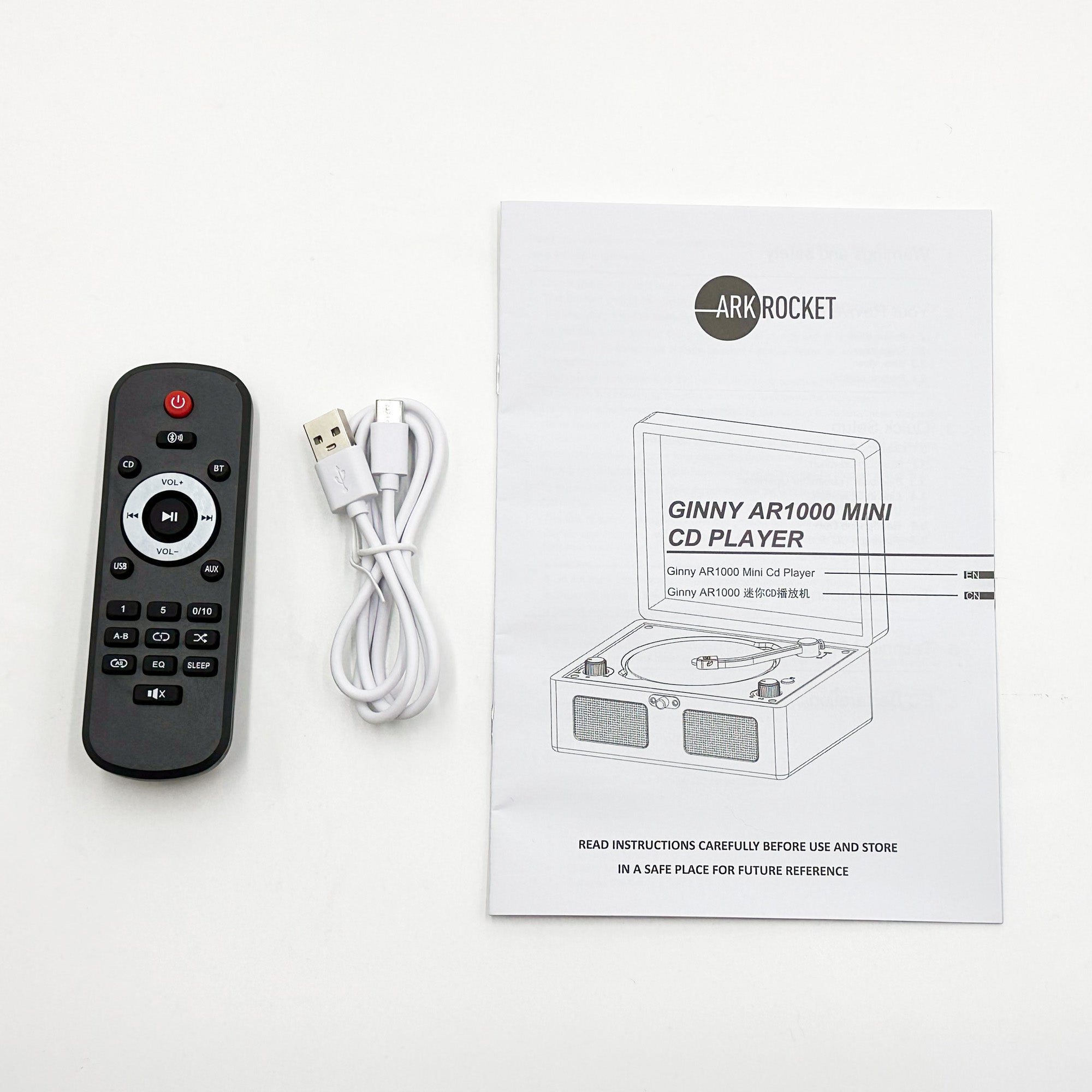Ginny Portable Mini Bluetooth CD Player - White
