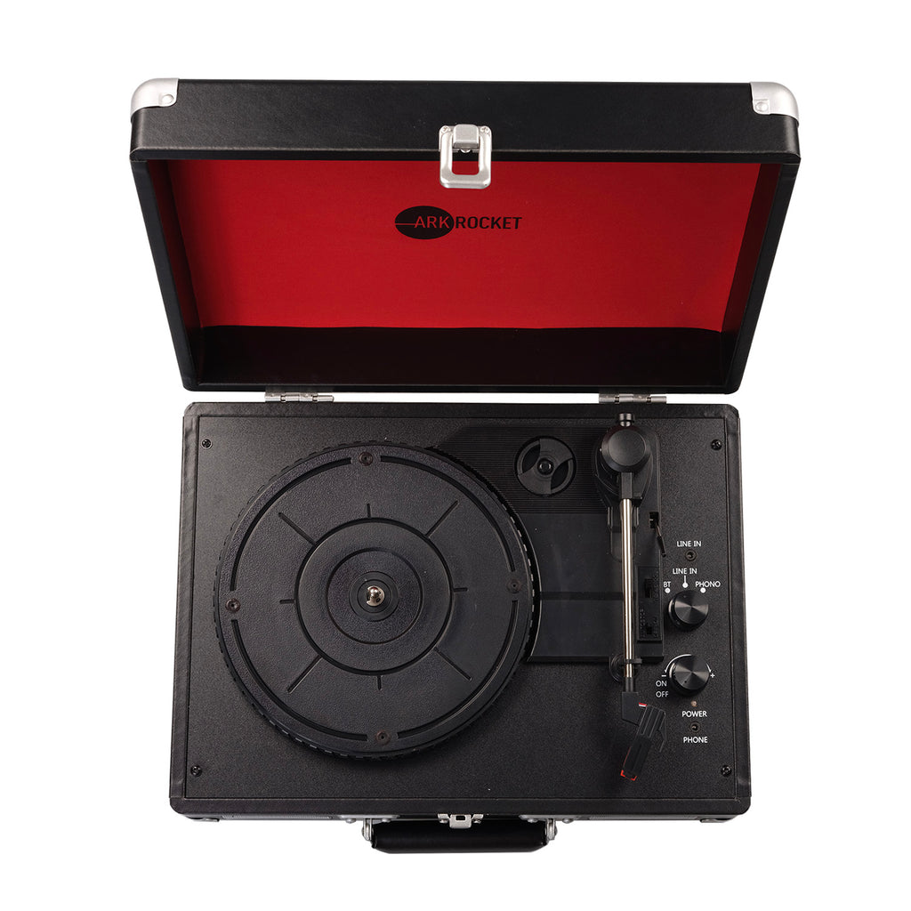 Curiosity III Suitcase Bluetooth Turntable - Black Red