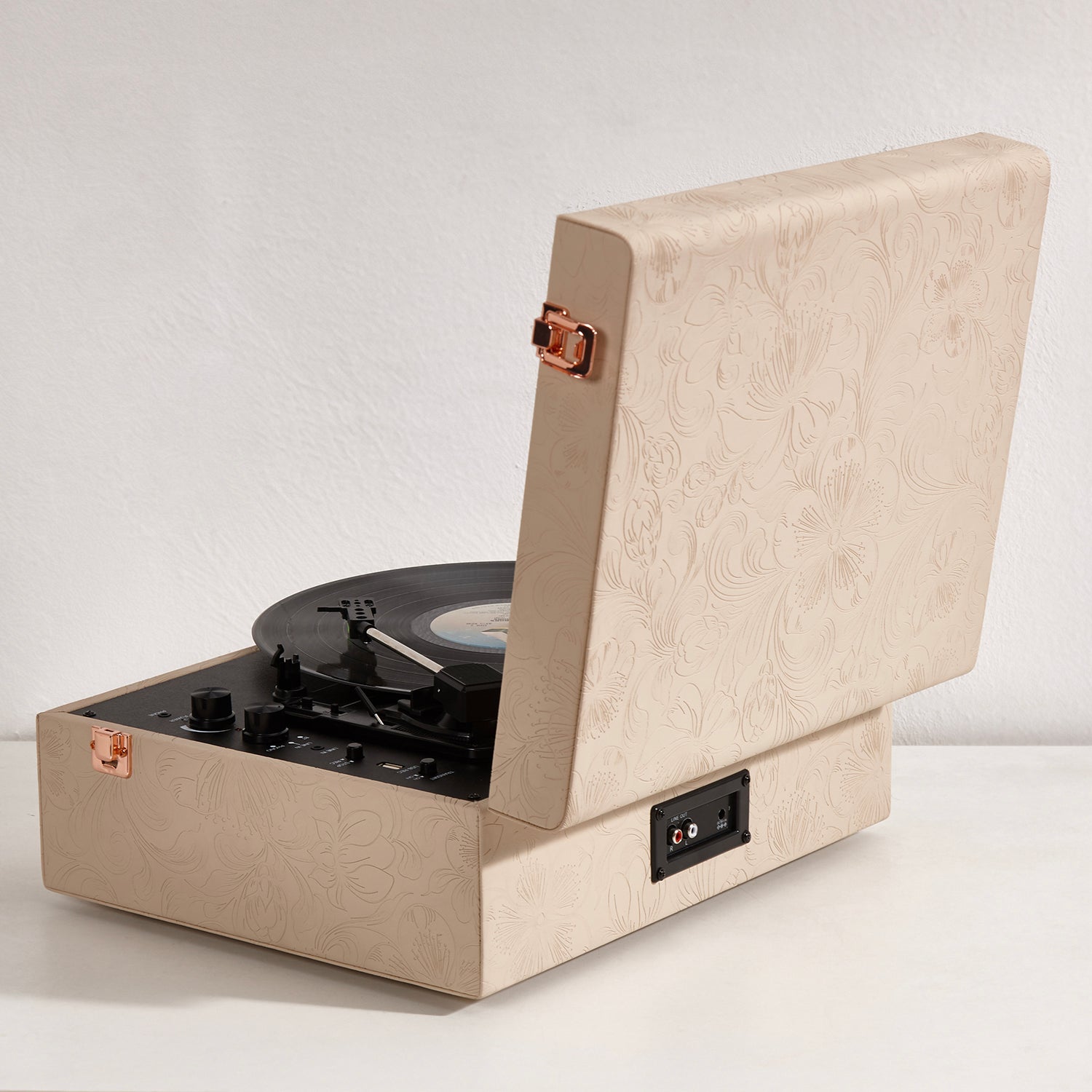 Coryphaeus Flora Engraved Bluetooth Portable Record Player