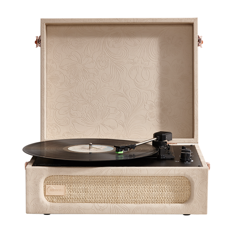 Coryphaeus Flora Engraved Bluetooth Portable Record Player