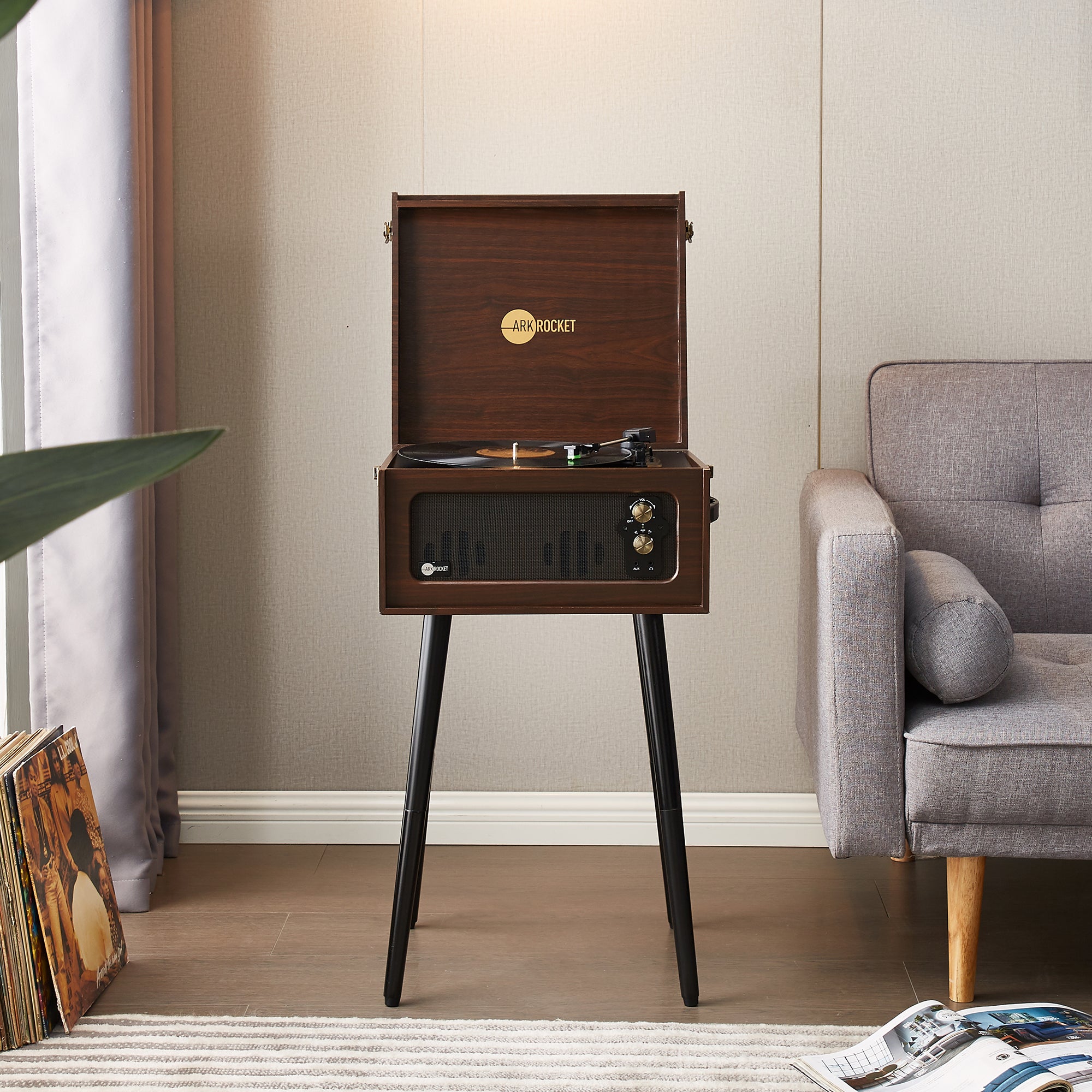 Discovery II Bluetooth Console Record Player - Espresso