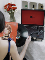 Curiosity III Suitcase Bluetooth Turntable - Black Red