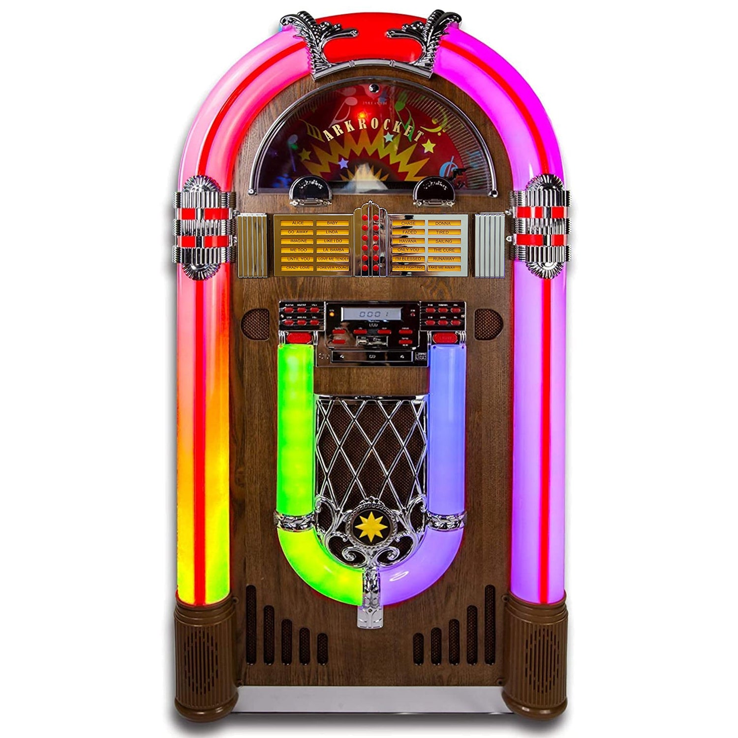 Saturn V Full-Size Jukebox — Oak with Stand — view 1